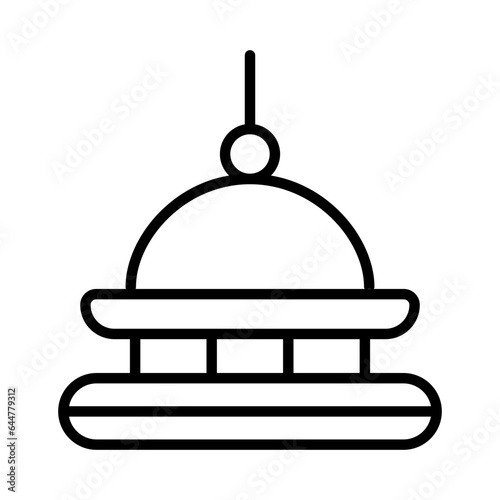 Line art illustration of canape food icon.
