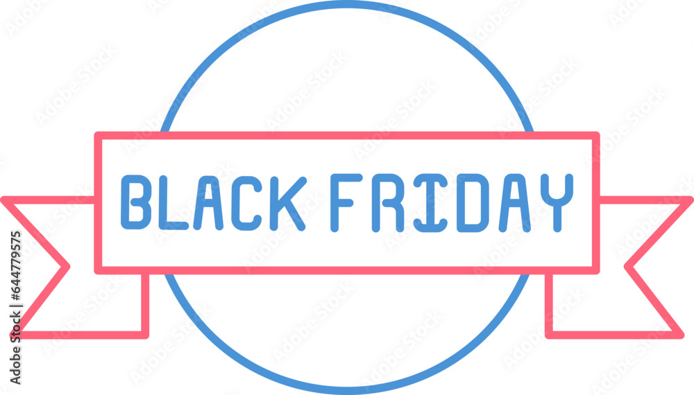 Line Art Illustration of Black Friday Badge or Label Icon. Line Art Illustration of Black Friday Badge or Label Icon.
