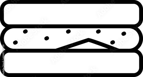 Flat style Sandwich icon in line art.