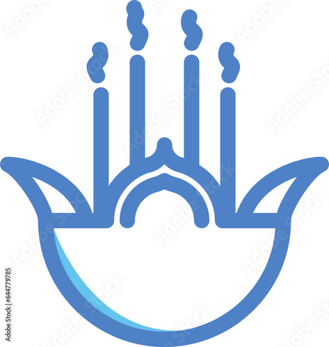 Incense Holder Icon Or Symbol In Flat Style.