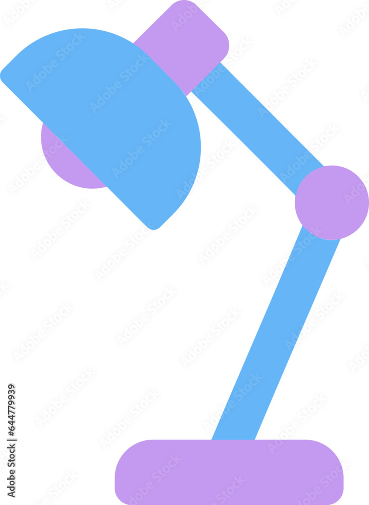 Purple and Blue Desk Lamp Icon on White Background. Purple and Blue Desk Lamp Icon on White Background.