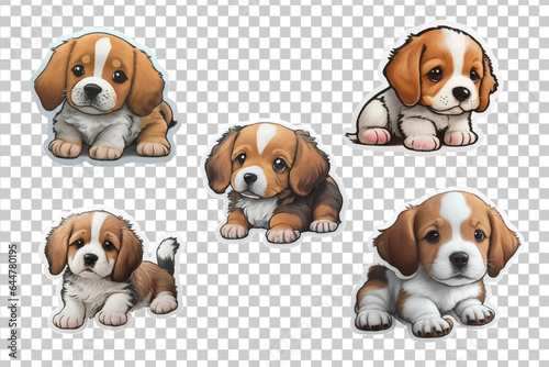 Fototapeta Naklejka Na Ścianę i Meble -  group of puppies sticker