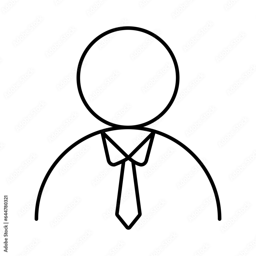 Line art illustration of businessman or user icon. Line art illustration of businessman or user icon.
