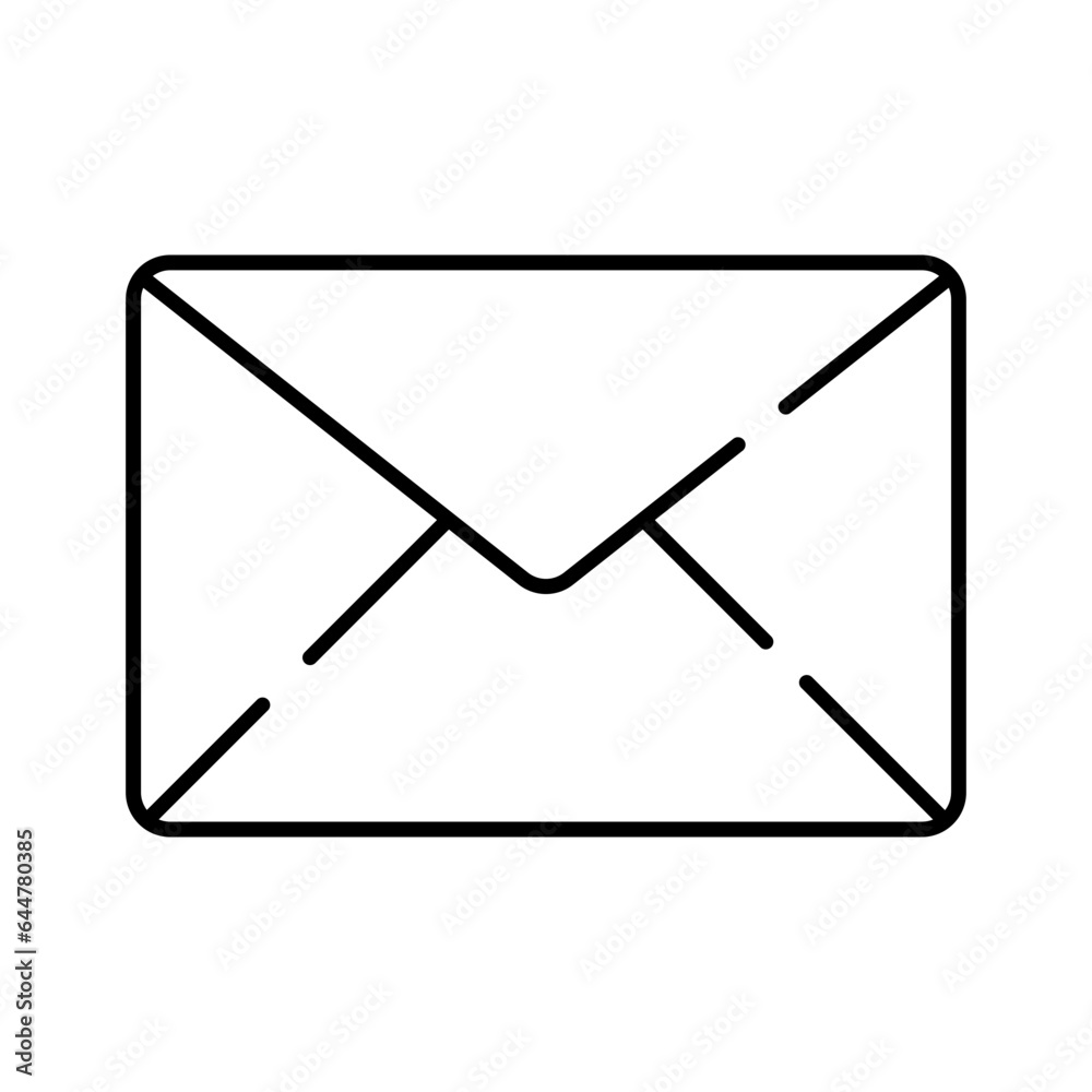 Line art illustration of Email or envelope icon. Line art illustration of Email or envelope icon.