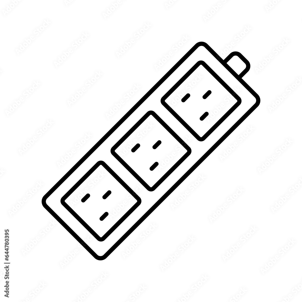 Socket set icon in thin line art. Socket set icon in thin line art.