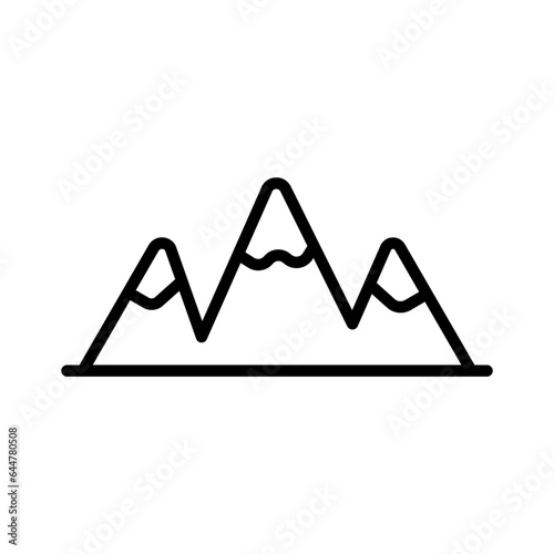 Hill station icon in thin line art.