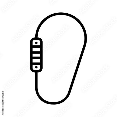 Flat style Carabiner icon in line art.