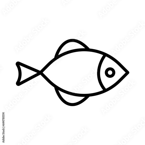 Flat style Fish icon in line art.