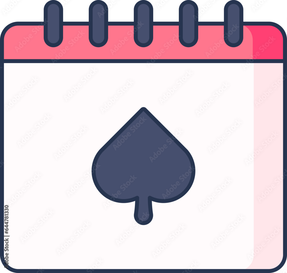 Flat Style Desk Calendar Icon In Blue And Pink Color. Flat Style Desk Calendar Icon In Blue And Pink Color.