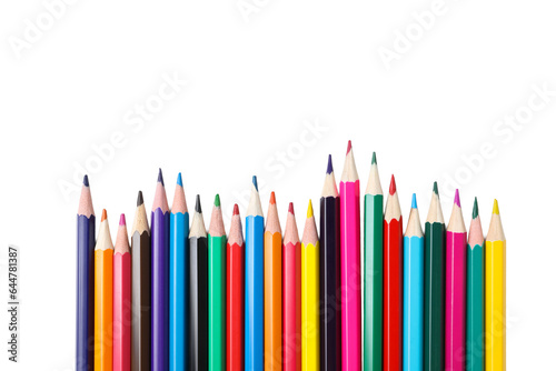 PNG, colored pencils, isolated on white background