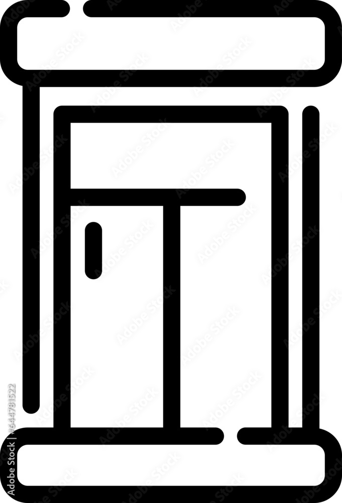 Black line art illustration of door icon. Black line art illustration of door icon.