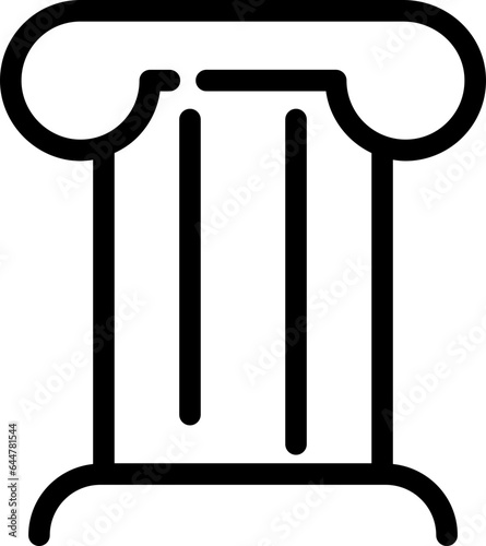 Line art pedestal icon in flat style.