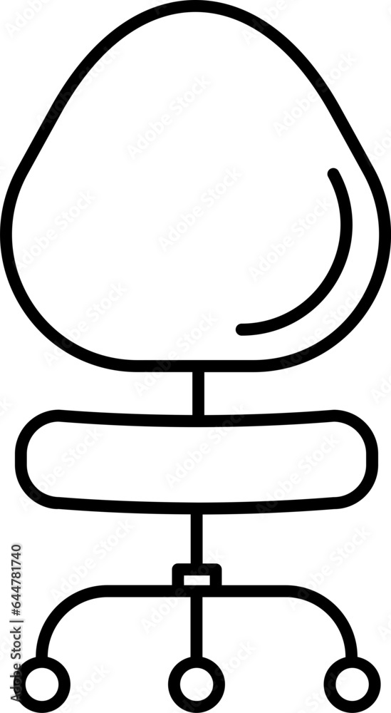 Spinny Chair Icon or Symbol in Black Thin Line Art. Spinny Chair Icon or Symbol in Black Thin Line Art.