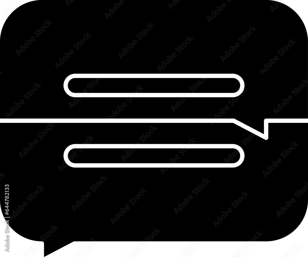 Glyph Chat Box Icon In Flat Style. Glyph Chat Box Icon In Flat Style.