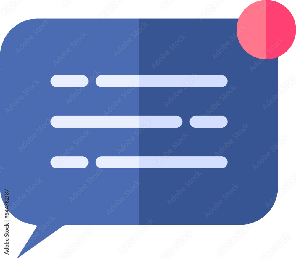 Blue Color Chat Box Icon In Flat Style.