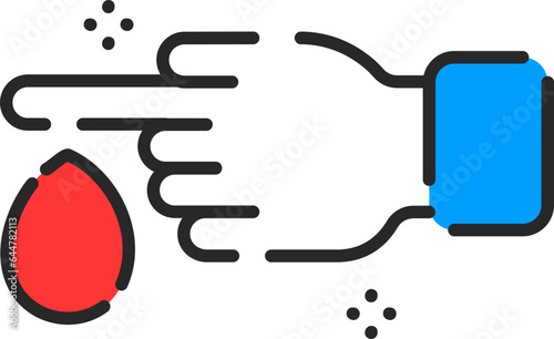 Finger cut icon in flat style.