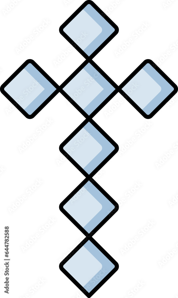 Christian Cross Symbol in blue color. Christian Cross Symbol in blue color.