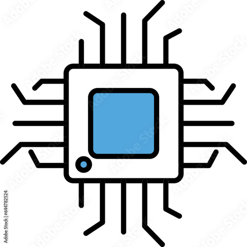 Integrated Circuit Or Microchip Icon In Flat Style.