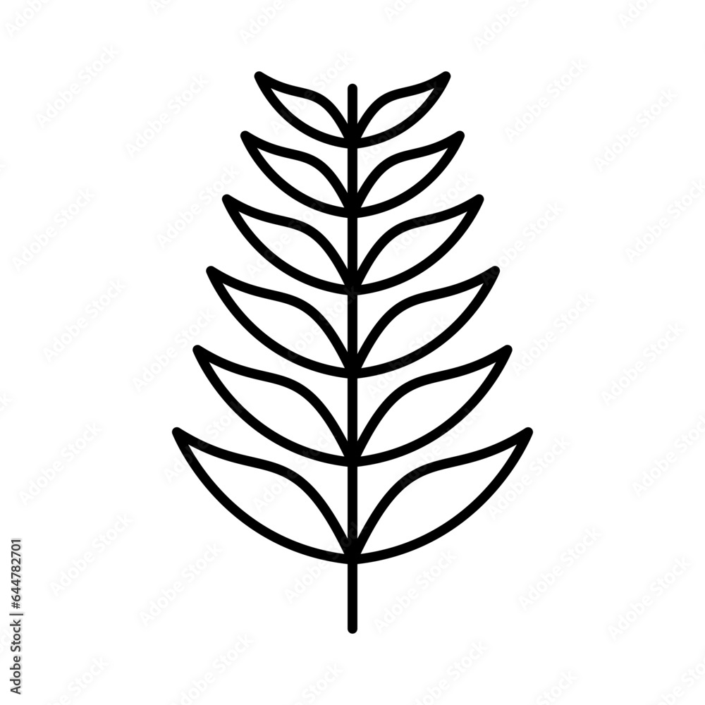 Pine leaf icon in line art.