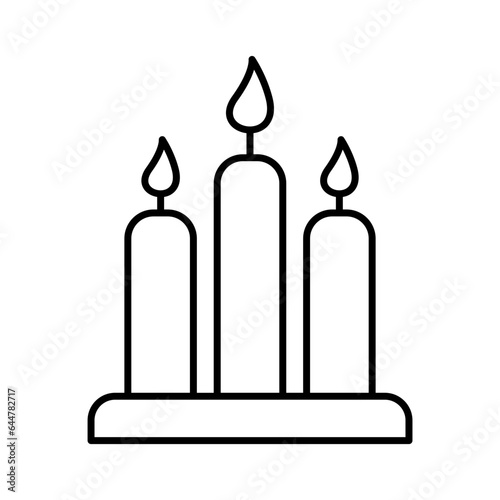 Flat style Candles icon in line art.