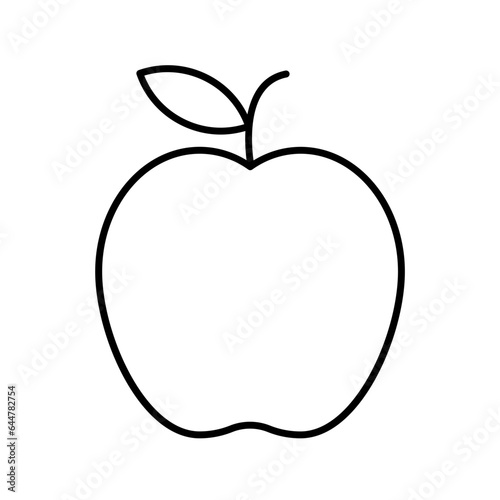 Black line art illustration of Apple icon.
