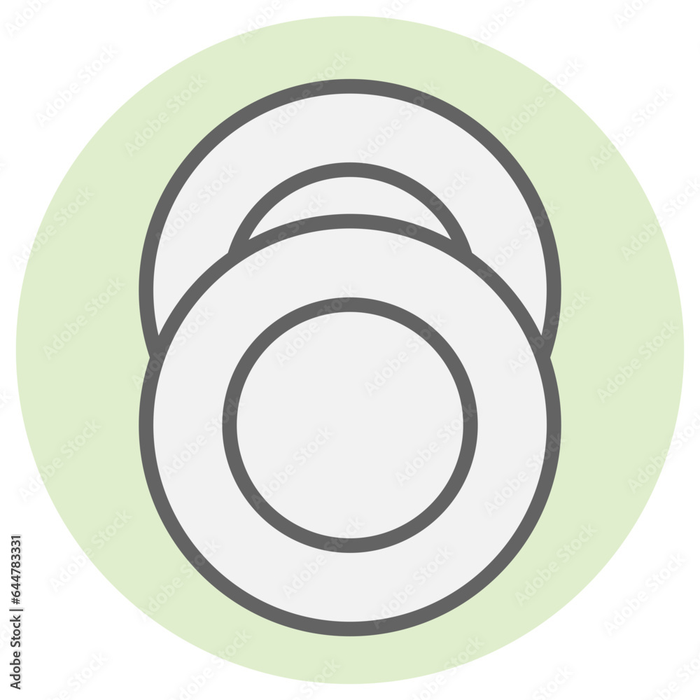 Flat style Plates icon in white and black color. Flat style Plates icon in white and black color.
