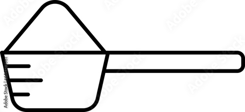 Flat Style Scoop Powder Icon In Black Line Art.