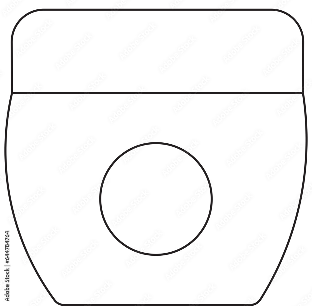 Vector Illustration of Cosmetic Cream Jar in Line Art. Vector Illustration of Cosmetic Cream Jar in Line Art.