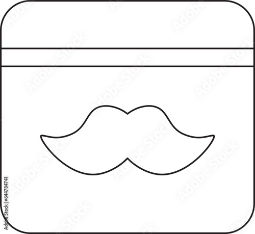 Vector Illustration of Mustache Cream Icon in Thin Line Art.