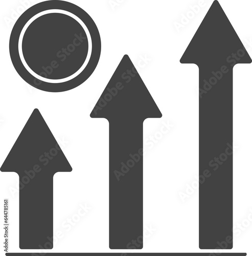 Wallpaper Mural Financial Growing Graph Icon With Coin In Gray And White Color. Torontodigital.ca
