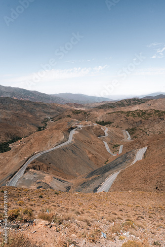 Winding roads through the Atlas Mountains in Morocco