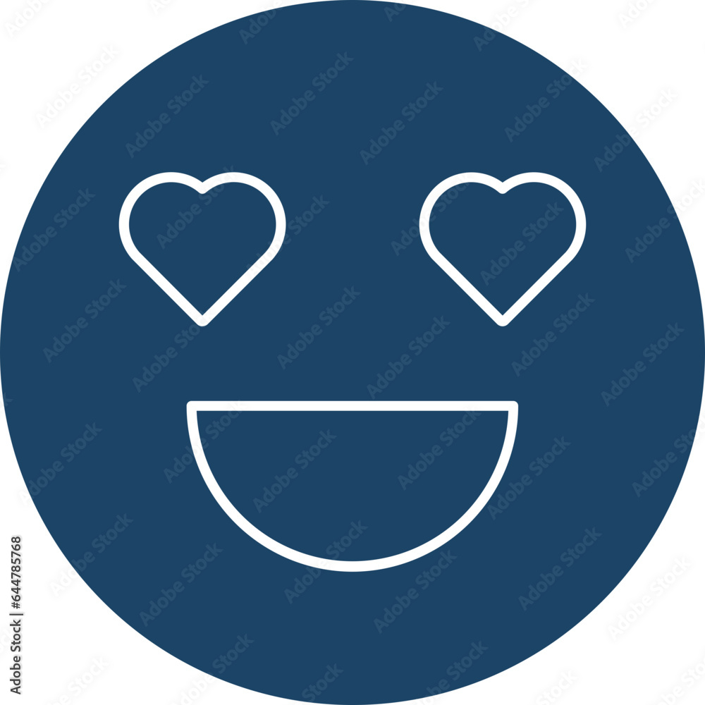 Isolated Love Emoji Icon in Blue Color. Isolated Love Emoji Icon in Blue Color.
