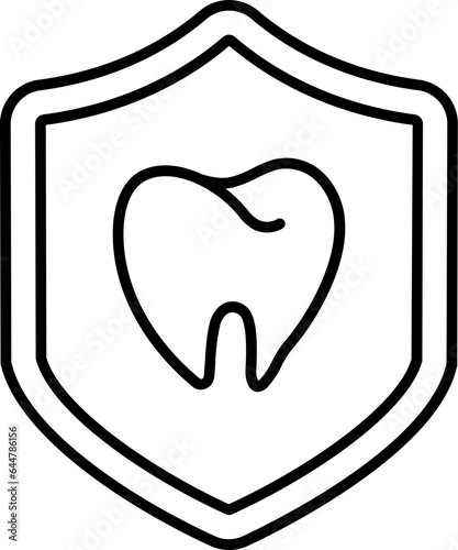 Line Art Dental Insurance Icon or Symbol.