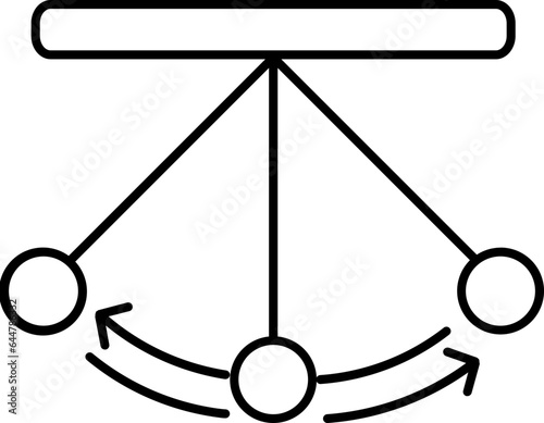 Pendulum Icon Or Symbol In Black Line Art.
