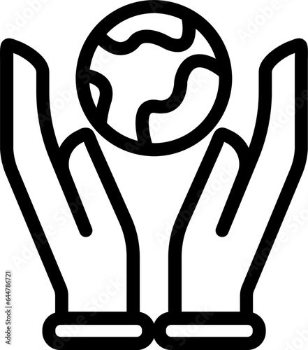 Protect earth icon in black line art.