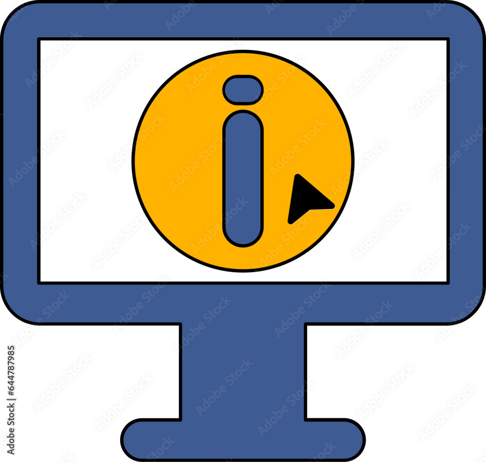 Vector illustration of Cursor Arrow with Info Button in Monitor Screen. Vector illustration of Cursor Arrow with Info Button in Monitor Screen.