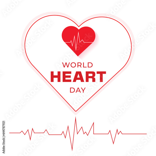 Vector world heart day and health care illustration.