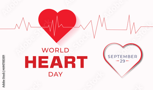 Vector world heart day and health care illustration.