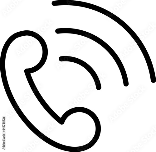 Phone call icon in thin line art.