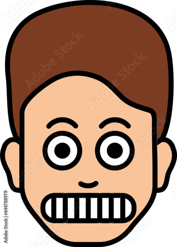 Wallpaper Mural Cartoon Character of Man Laughing Face in Brown and light orange Color. Torontodigital.ca