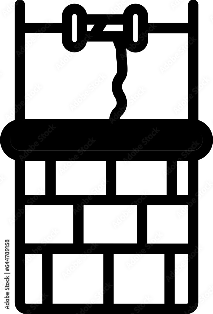 Water Well Icon in Black and White Color. Water Well Icon in Black and White Color.