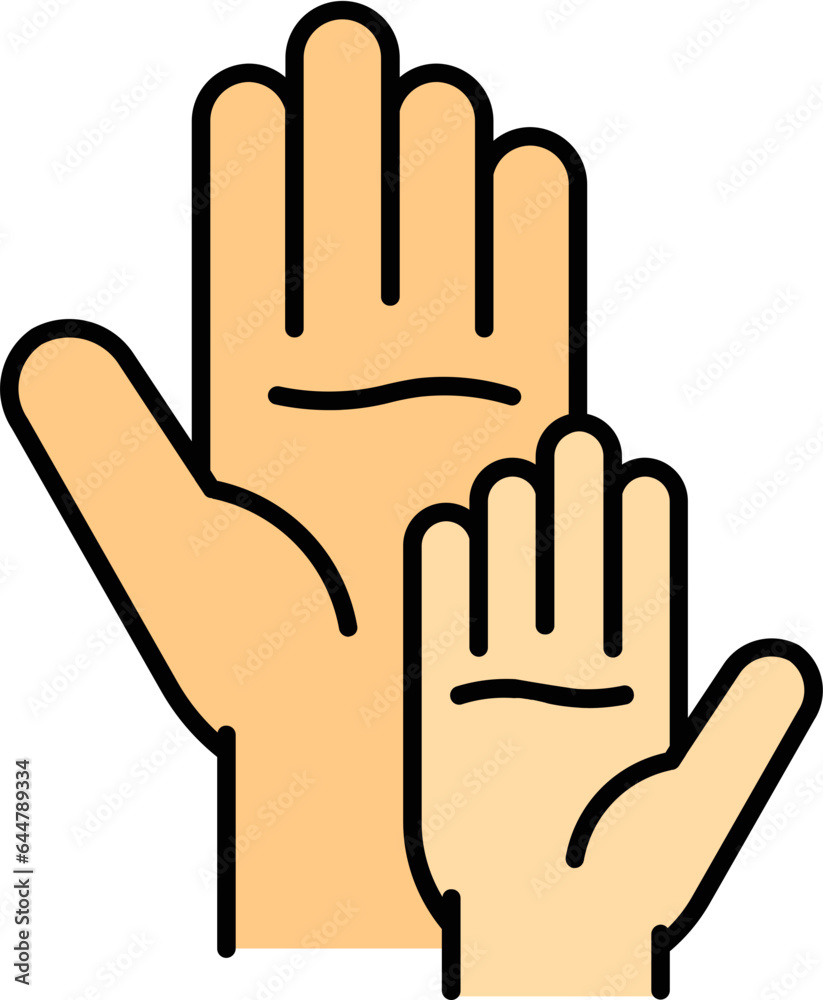 Obraz premium Caring Hands icon in flat style.