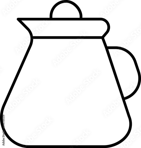 Black line art illustration of Jug icon.