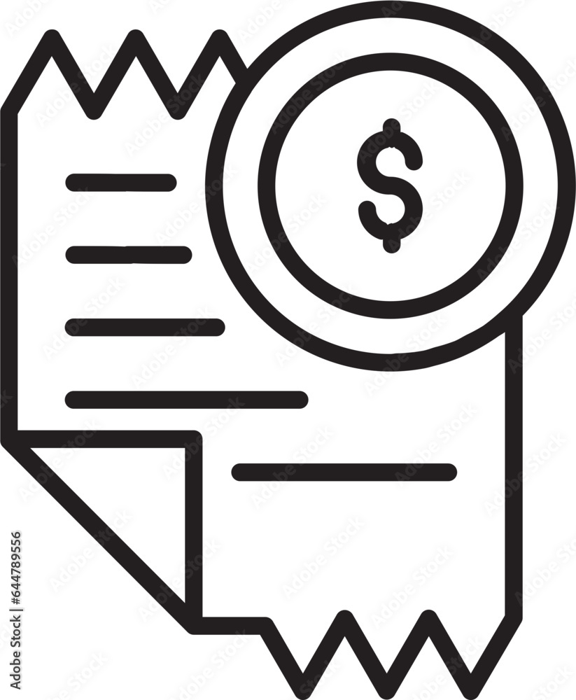 Black Line Art Illustration of Invoice Icon. Black Line Art Illustration of Invoice Icon.