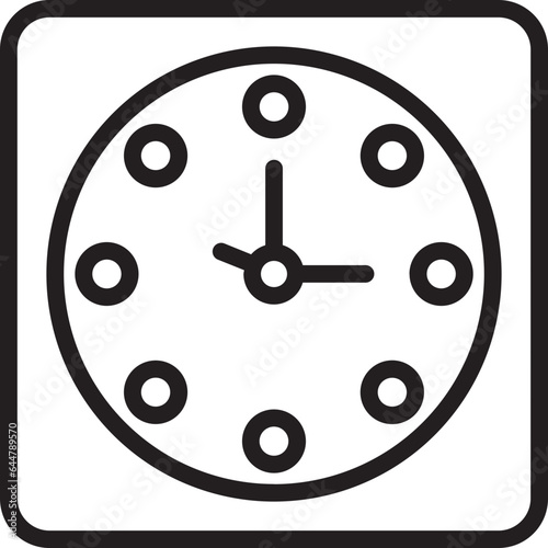 Line Art Illustration of Clock Icon.
