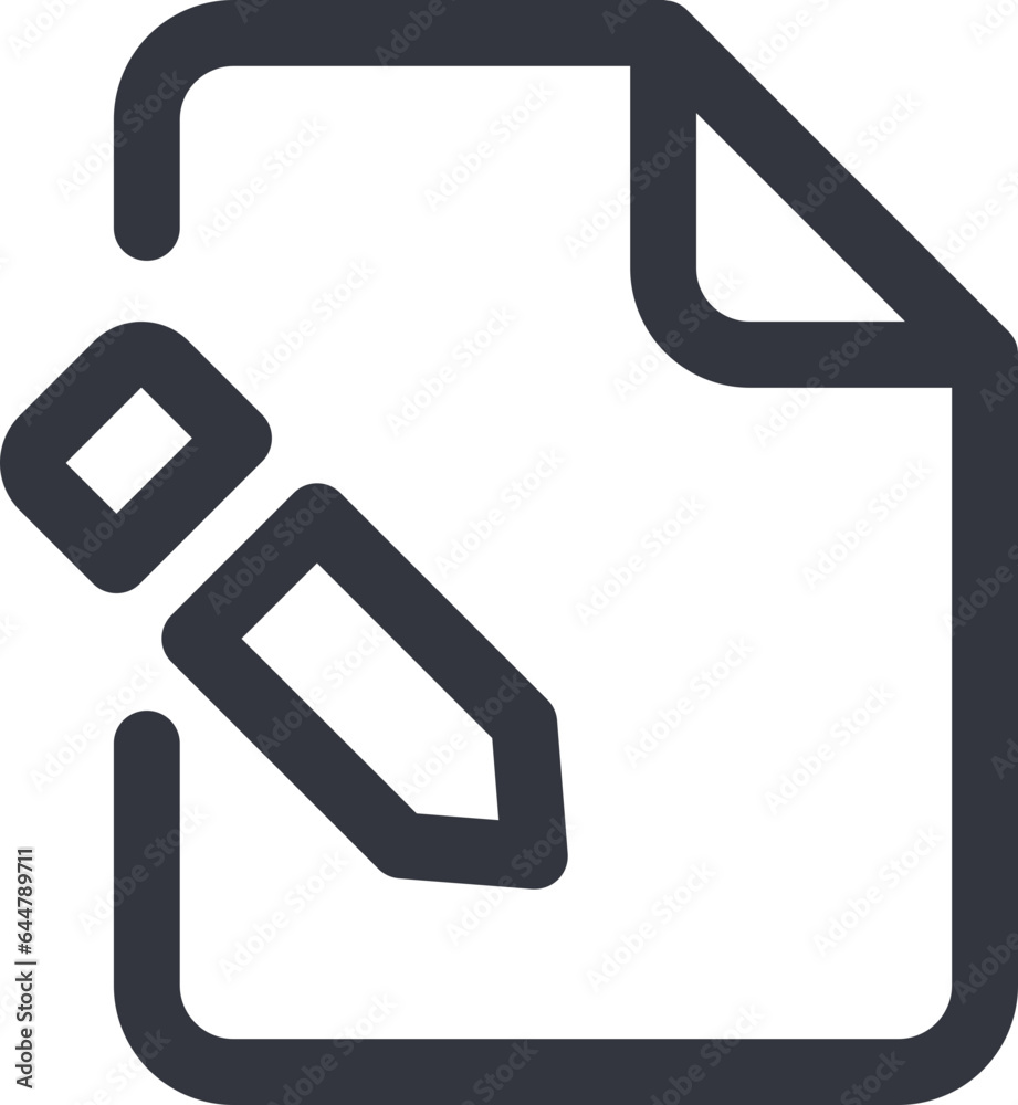 Edit Paper or File icon in black line art. Edit Paper or File icon in black line art.