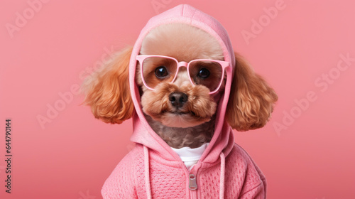 Doggy fashion: Pink Barbie costume on a playful pup © Valeriia