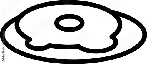 Omelet Icon or Symbol in Black Line Art.