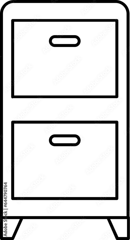 Illustration of Cabinet Icon In Thin Line Art. Illustration of Cabinet Icon In Thin Line Art.