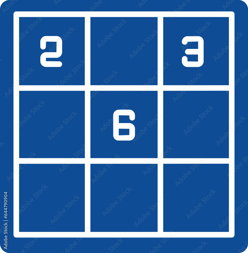 Sudoku Icon In Blue And White Color. Sudoku Icon In Blue And White Color.